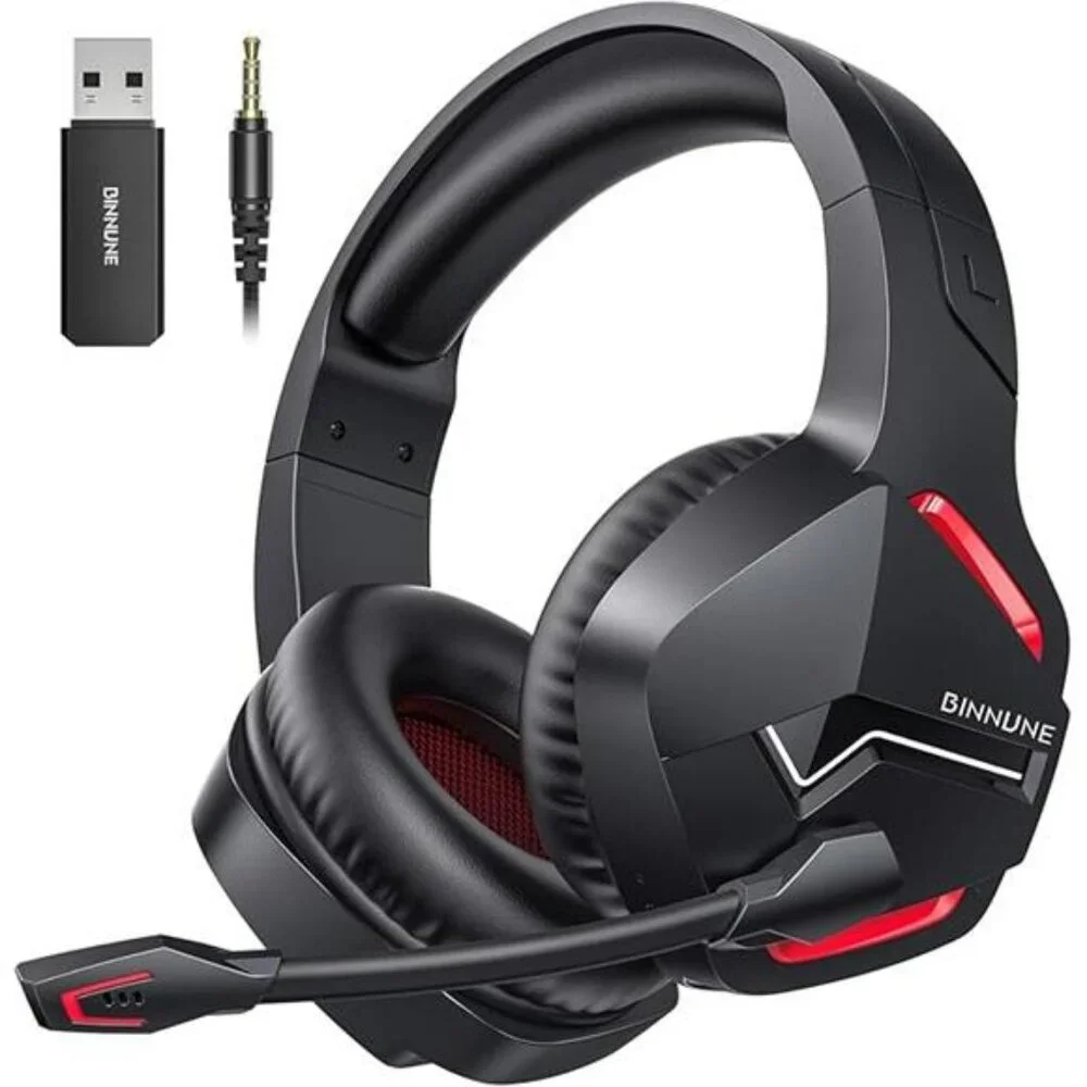 BINNUNE Wireless Gaming Headset PS5 PS4 PC Bluetooth Mic 120H Battery